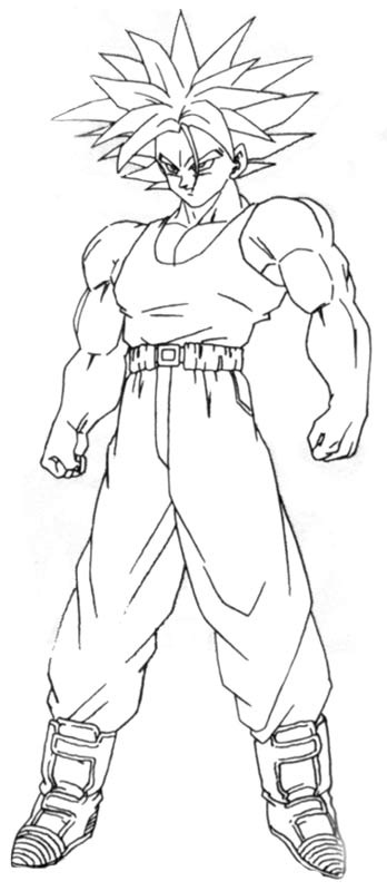 dbz coloring pages trunks - photo #6